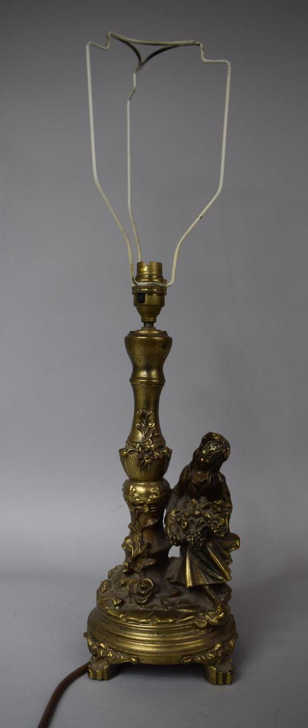 A Brass Figural Table Lamp, 26cm high