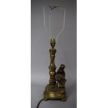 A Brass Figural Table Lamp, 26cm high