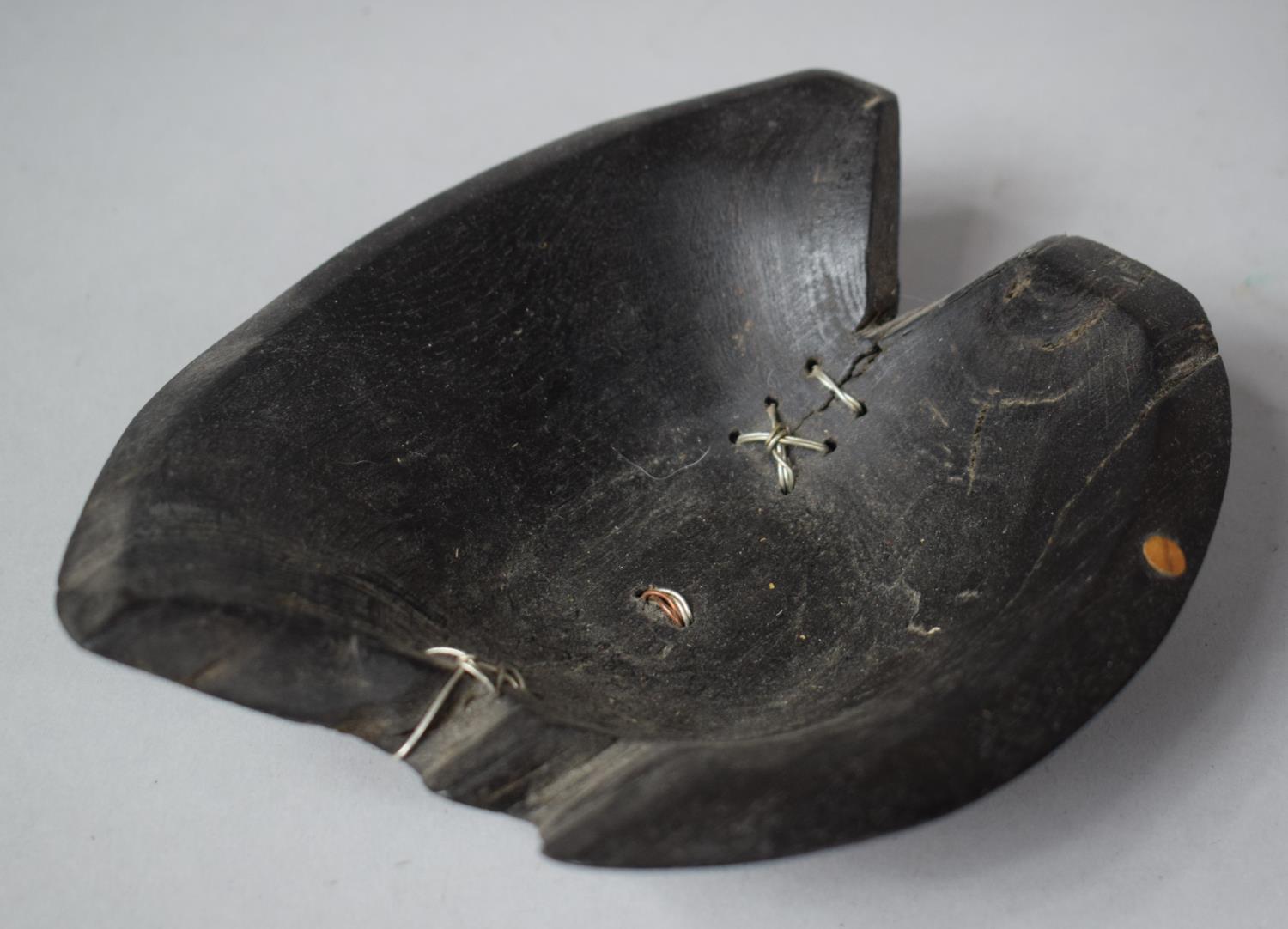 A Bog Oak Stapled Bowl, 18cm Wide