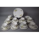 A Colclough Floral Pattern Tea Set to Comprise Eight Cups, Eleven Saucers, Nine Side Plates, Cake