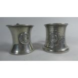 Two Commemorative Pewter Tankards for The Royal Jubilee 1936, Hammered Example Stamped 'Altrincham &