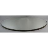 A Vintage Large Oval Wall Mirror with Bevel Glass, 83cm Wide