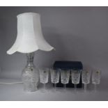 A Collection of Irish Cavan Crystal to Include Two Sets of Three Wine Glasses One with Circular Feet
