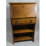 An Edwardian Fall Front Narrow Hall Bureau with Centre Drawers, 60cm Wide