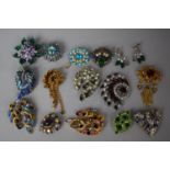A Collection of Jewelled Brooches to Include Florenza etc