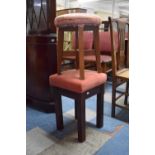 Two Vintage Stools with Circular and Square Tops, 36cm Diameter