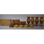 A Collection of Middle Eastern and Cyprus Treen Decorated with Religious Theme, Camels etc