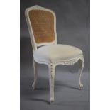 A White Painted Cane Back Bedroom Chair