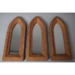 A Set of Three Composition Framed "Gothic Arch" Wall Mirrors, Handmade in England at Brighton Roc'