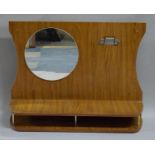 A Wall Hanging Hall Mirror/Telephone Shelf with Clip, 80cm Wide