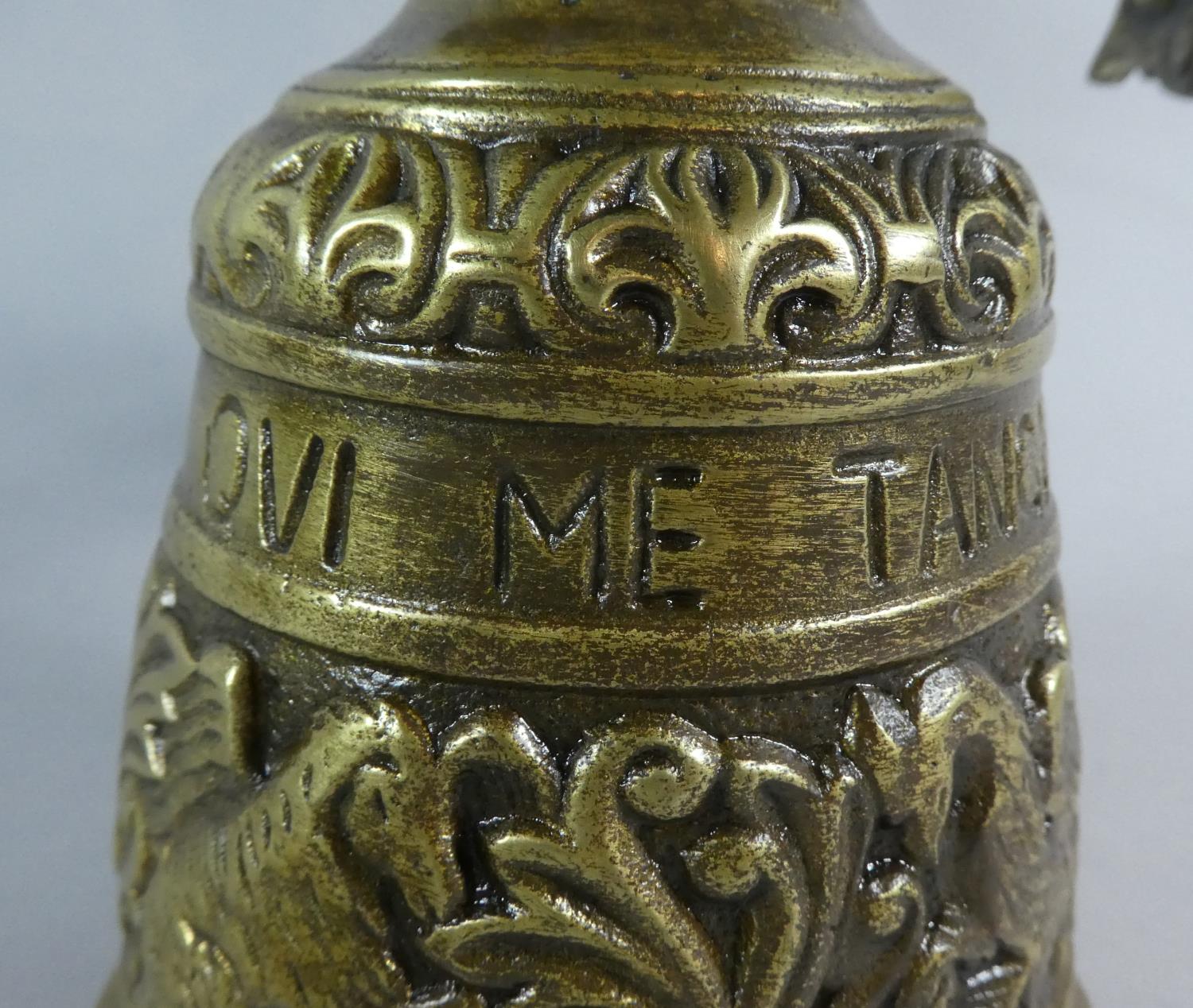 A Continental Brass Wall Mounting Bell, 38cm High - Image 3 of 3