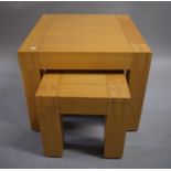 Two Graduated Square Topped Coffee Tables, 60cm and 38cm