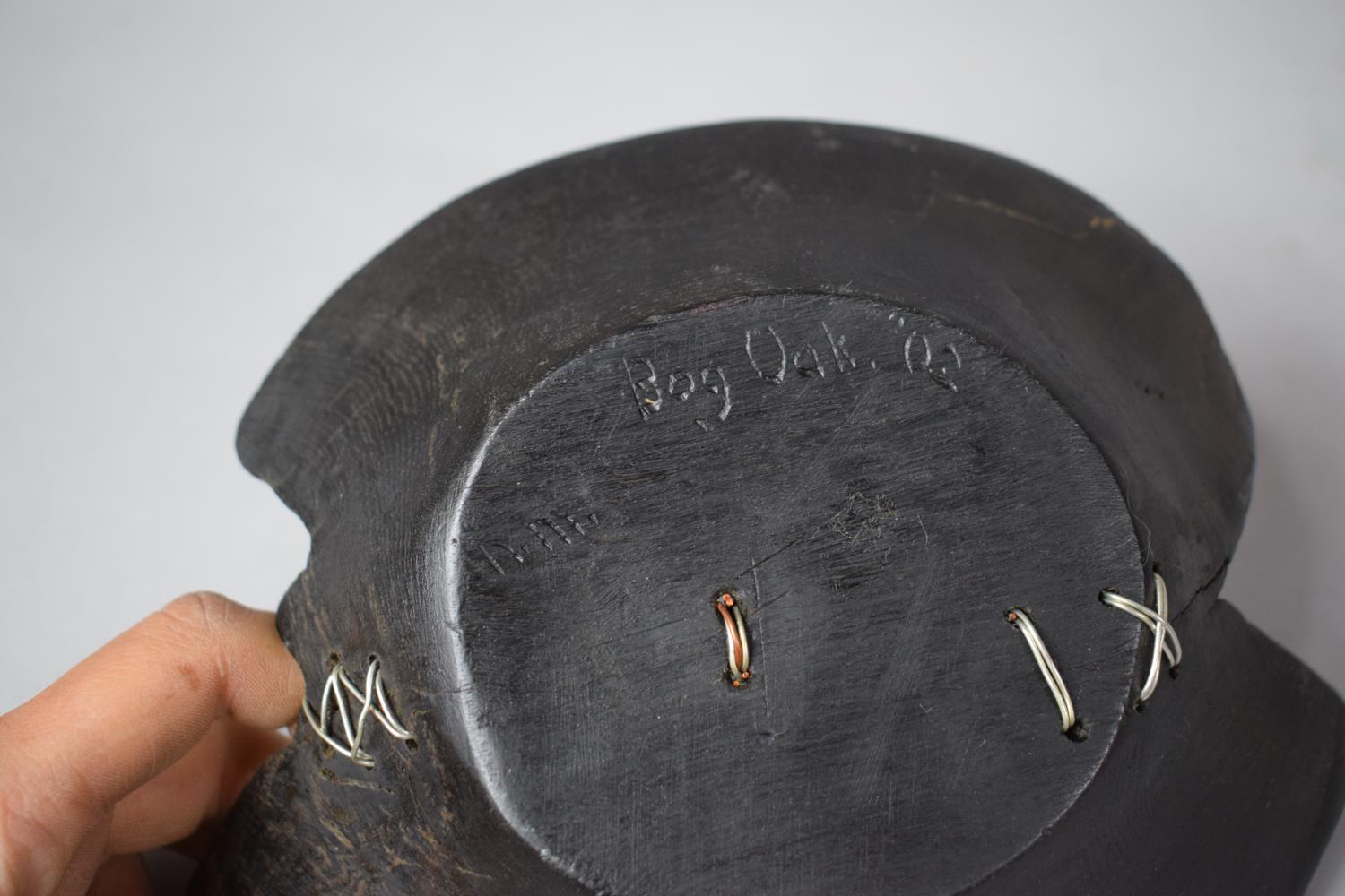 A Bog Oak Stapled Bowl, 18cm Wide - Image 2 of 2