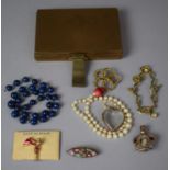 A Collection of Costume Jewellery to Include Victorian Memorial Glass Locket, Coronation Brooch,