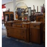 A 1940's Oak Dressing Chest with Two Long Drawers and a Bedside Cabinet