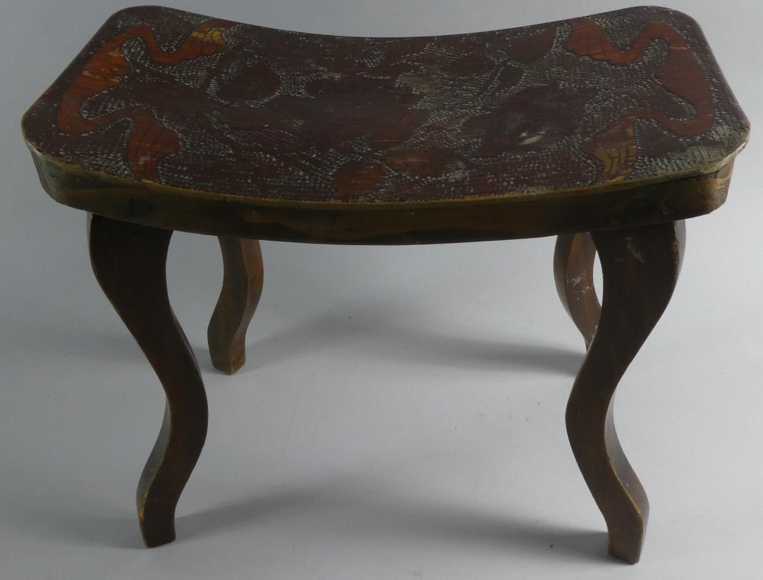 An Edwardian Poker Work Stool, 35cm Wide