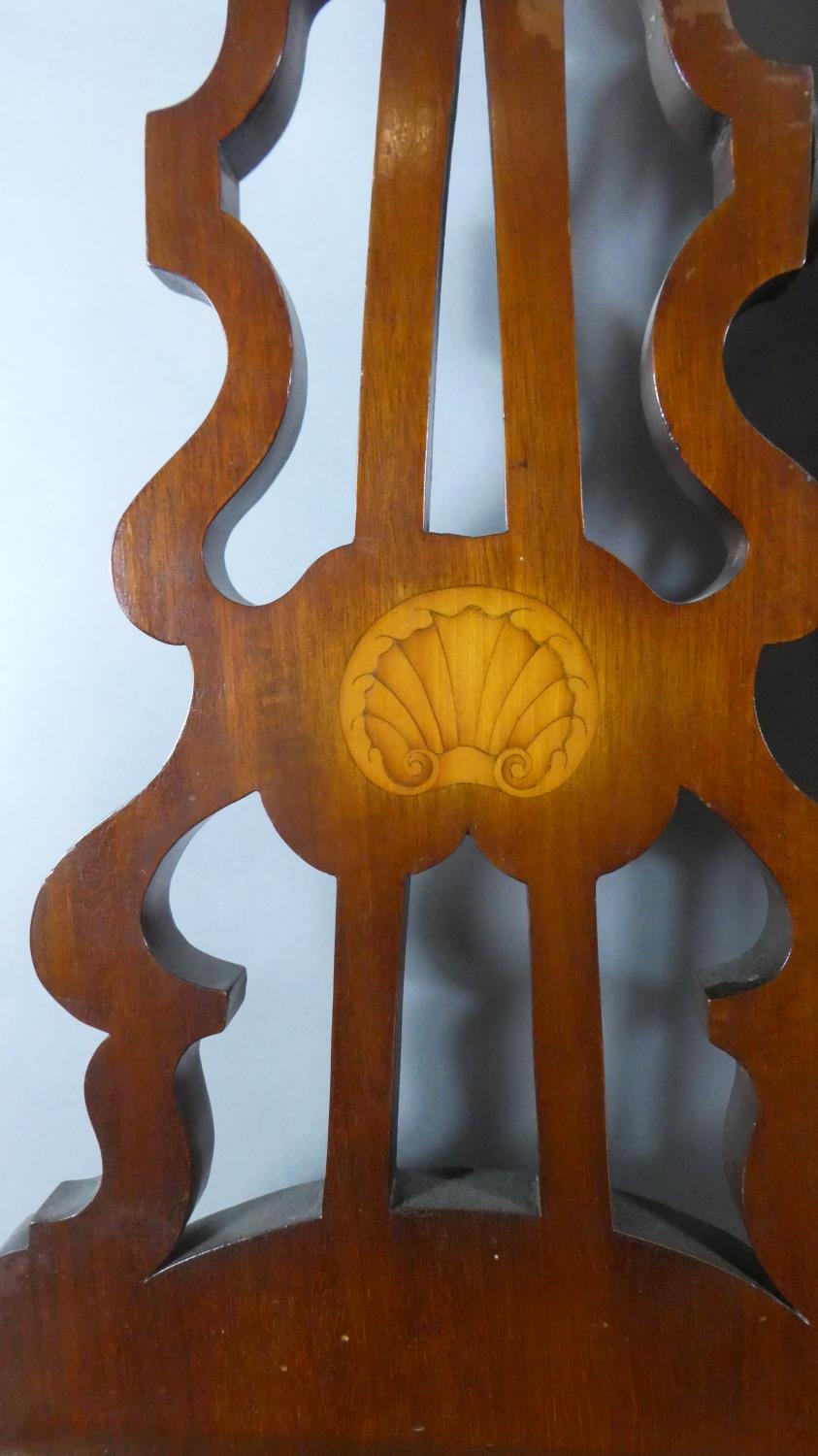 A Pretty Inlaid Edwardian Mahogany Dressing Table with Two Drawers, Oval Mirror and Two Jewel - Image 3 of 4