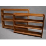 Two 1970's Four Shelf Open Bookcases, 132cm and 109cm Wide