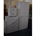 A Collection of Matching White Bedroom Furniture, Four Drawer Chest and Two Drawer Bedside Chest