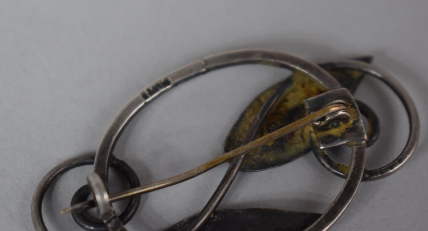 An Early 20th Century Silver Brooch in the Form of Leaves and Scrolls with Arts and Crafts - Image 2 of 2