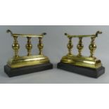 A Pair of Late Victorian Fire Dogs (or could be used as door porters), Each on Plinth Base, 20.5cm