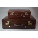 Two Vintage Suitcases, 66cm and 44cm Wide
