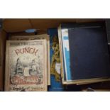 A Box Containing Various Sheet Music, Punch Magazines etc