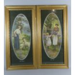 A Pair of Edwardian Gilt Framed Prints, The Orchard and Blue Bells, Each Frame 69.5cm High