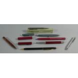 A Collection of Seven Various Pens to Include Continental Silver Ecridor etc