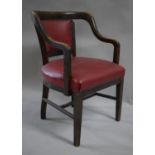 An Edwardian Leather Upholstered Office Tub Armchair