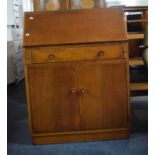 A Vintage Fall Front Bureau with Fitted Interior, Centre Drawer and Cupboard, 76cm Wide