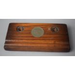 An Old Charm Desk Top Pen Rest with Charles and Diana Inset Coin, 18.5cm Wide