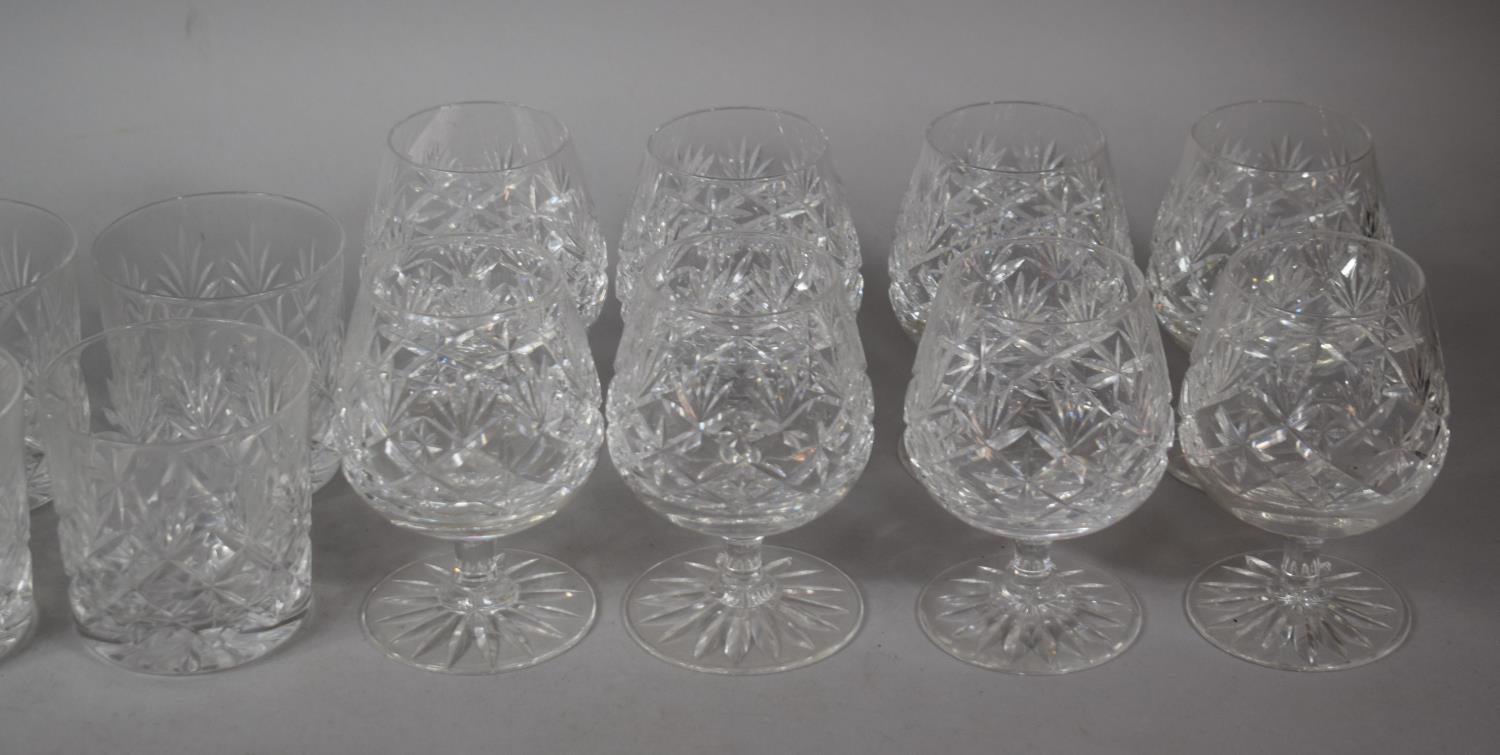 A Collection of Thomas Webb Cut Glass to Include Eight Brandy Balloons, Six Tumblers and Six Smaller - Image 2 of 5