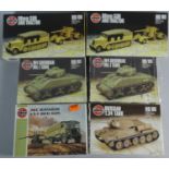A Collection of Six OO-HO Scale Airfix Boxed Model Kits to Include Tanks and Armoured Vehicles no.
