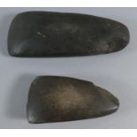 Two Early Stone Palm Axes, the Largest 17cm