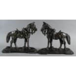 A Pair of Late Victorian Polished Steel Door Stops or Fireside Ornaments in the Form of War