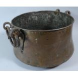 A Large Hand Beaten Copper Cooking Pot, 38cm Diameter