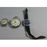 A Vintage Longines Wrist Watch (No Strap) Together with a Chromed Cased Ingersoll Pocket Watch and a