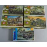 A Collection of Five Boxed Hasegawa Model Kits of Armoured Vehicles