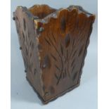 A Carved Wooden Planter or Bin, 30cm high