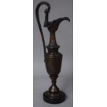 A French Bronze 19th Century Ewer with Turned Slate Base, 35cm High