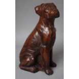 A Bronze Effect Study of a Seated Boxer Dog by Priory Castings, 29cm high