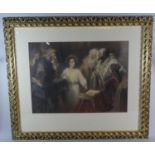 A Large Pieced and Gilt Framed Print Depicting Jesus and the Temple at Twelve Years of Age After