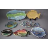 A Collection of Continental and English Fish Plates to Feature Honiton Carla Pottery, Shorter and