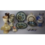 A Collection of English and Continental Stoneware Pottery to Feature Studio Pottery Pilgrim Flask,