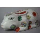 A 20th Century Chinese Box in the Form of a Recumbent Rabbit Decorated with Polychrome Enamels, 21cm