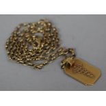 A 9ct Gold Chain and Pendant, 8.2g