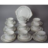 A Salisbury Pattern Tea Set to Comprise Six Trios, Batchelors Teapot, Cake Plate, Sugar Bowl (