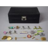 A Small Jewellery Box Containing Cufflinks, Enamelled Badges etc