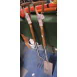 A Joseph Bentley Stainless Steel Garden Fork and Spade Set